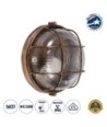 GLOBOSTAR® BOATLIGHT 61587 Vintage Φωτιστικό Καραβοχελώνα Τοίχου & Οροφής με Ντουί 1 x E27 AC 220-240V Αδιάβροχο IP65 - Χάλκινο Εφέ Σκουριάς Ματ - Μ17.5 x Π17.5 x Υ9cm